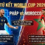 Nhận định trận Pháp vs Morocco tứ kết World Cup 2026, hình ảnh Kylian Mbappe đối đầu Achraf Hakimi cập nhật mới nhất trên Gavang TV.